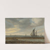Sailboats And A Rowboat In Coastal Waters by Jacob Salomonsz. van Ruysdael