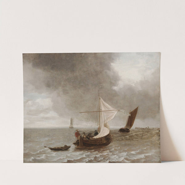 Sailboats In A Breeze by school of Jan van de Capelle