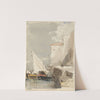 Sailboats in a Sunlit Harbor (recto) (1830s) by Eugène Isabey