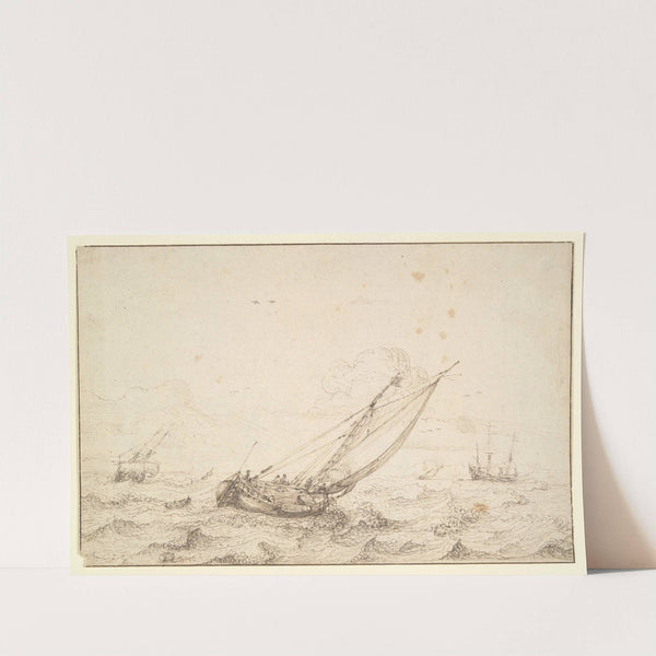 Sailing Boats in a Storm by Hendrik Cornelisz. Vroom