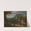 Saint Anthony Of Padua introducing Two Novices To Friars In A Mountainous Landscape by Francois Xavier Fabre