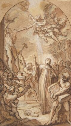 Saint Benedict Orders the Destruction of Idols at Montecassino