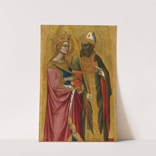 Saint Catherine And A Bishop Saint by Angelo Puccinelli