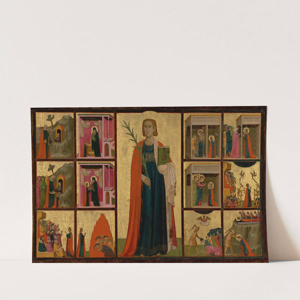 Saint Catherine of Alexandria and Twelve Scenes from Her Life (about 1330) by Donato d'''Arezzo