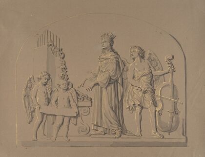 Saint Cecilia at the Organ, Flanked by Angels Making Music (late 18th–mid-19th century)