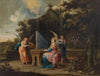 Saint Cecilia at the organetto in a garden