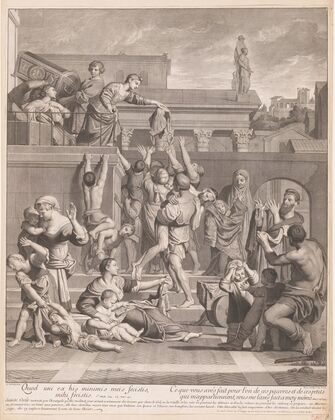 Saint Cecilia gives her goods to the poor