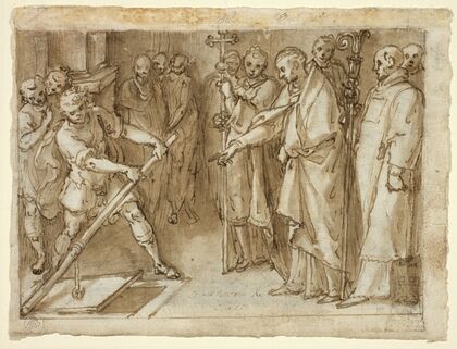 Saint Charles Borromeo Supervising the Opening of a Crypt