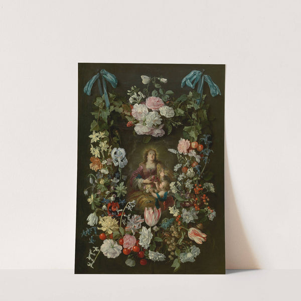 Saint Dorothea Surrounded by a Garland of Flowers by Philips de Marlier