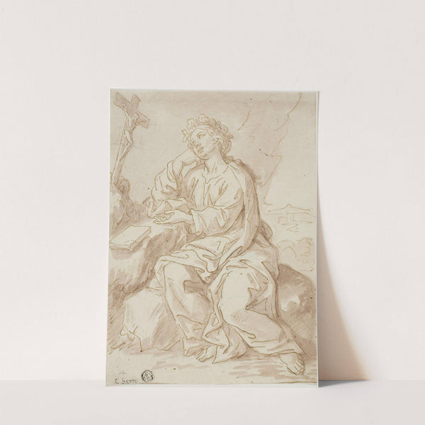 Saint Dorothy Praying in Desert by After Ciro Ferri