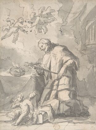 Saint John Nepomucen Venerating a Crucifix