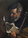 Saint Joseph Reading A Book And Holding A Flowering Staff