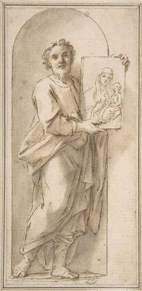 Saint Luke Holding a Painting of the Virgin and Child.