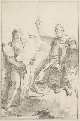 Saint Luke with a Female Allegorical Figure