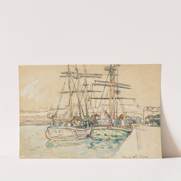 Saint-Malo, Voiliers à quai (1928) by Paul Signac