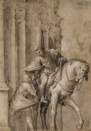 Saint Martin Dividing His Cloak with a Beggar (1530)