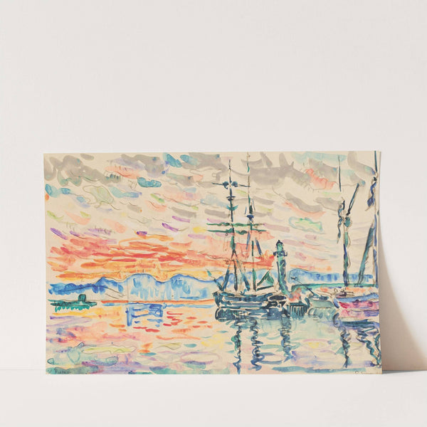 Saint-Tropez, le port au coucher du soleil by Paul Signac