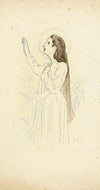 Sainte de profil vers la gauche, le bras droit levé (1898)