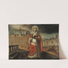 Sainte Geneviève, patronne de Paris, devant l&#039;Hôtel de Ville; à droite, les Huns repoussés by Anonymous