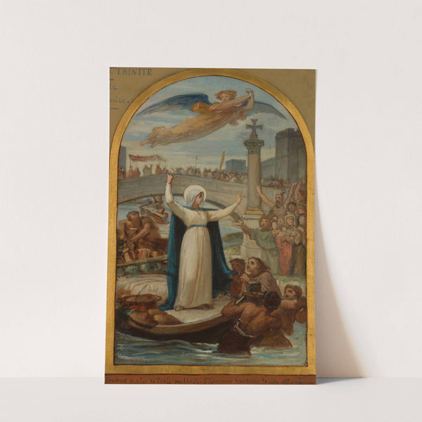 Sainte Geneviève ravitaille la Ville affamée pendant le siège de Paris par Clovis by Félix-Joseph Barrias
