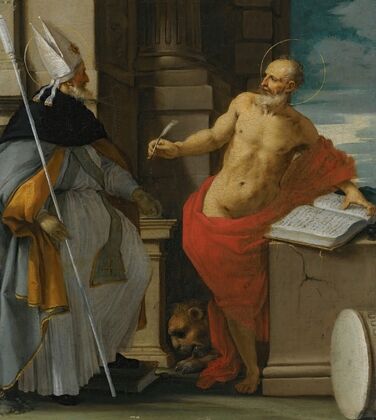 Saints Augustine And Jerome In A Classical Setting