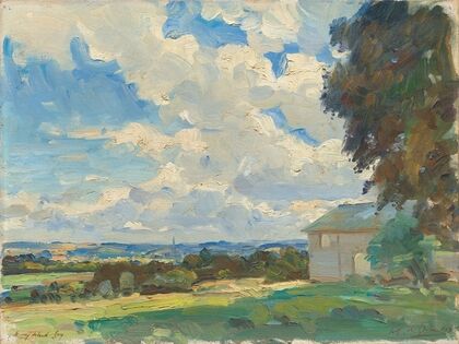 Salisbury cathedral from a field above Wilton — size preview