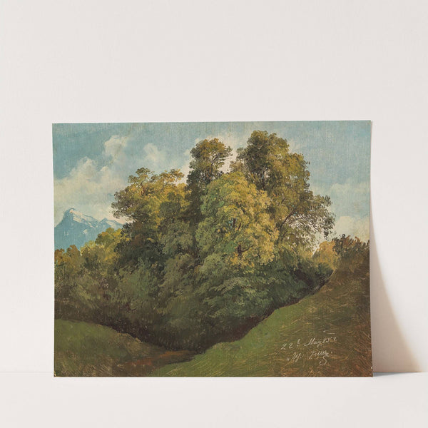 Salzburg, Trees set against the Untersberg (1852) by Friedrich Zeller
