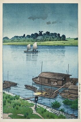 Samidare (Arakawa) (Early summer rain at Arakawa) (1940)