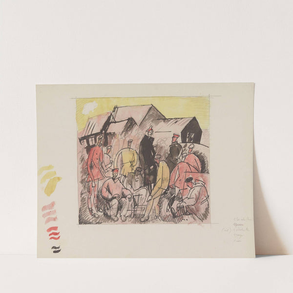 Sans titre – (Assemblée d’hommes (soldats ) by Jean-Émile Laboureur