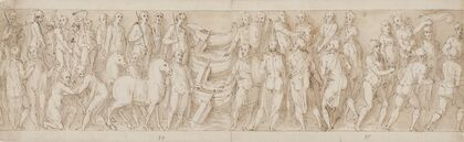 Sarmaterne overgiver sig; germanere føres over Donau; germanere anklages af sarmatere foran Marcus Aurelius; påbegyndelsen af en henrettelsesscene