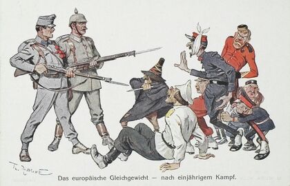 Satire auf ‘Das euroäische Gleichgewicht – nach einjährigem Kampf’ (1915)
