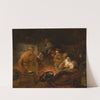 Satyr among peasants (Aesop, Fables, J. de La Fontaine, V, 7) by Constantijn a Renesse