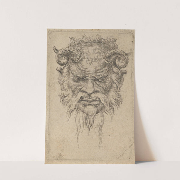 Satyr Mask with Curled Horns Looking Down (1635–1645) by François Chauveau