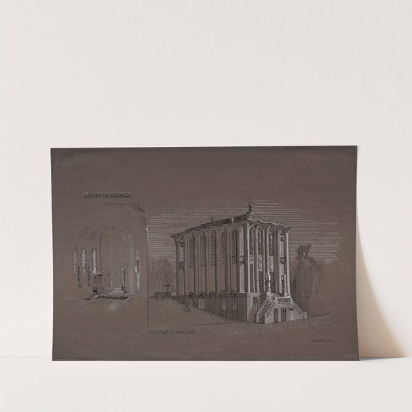 Sbor československé církve husitské v Chýnově, perspektivní pohledy (1927) by František Bílek