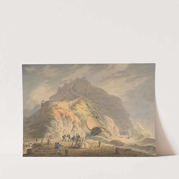 Scarborough; Shipwreck at the Foot of the Castle Cliff by Francis Nicholson