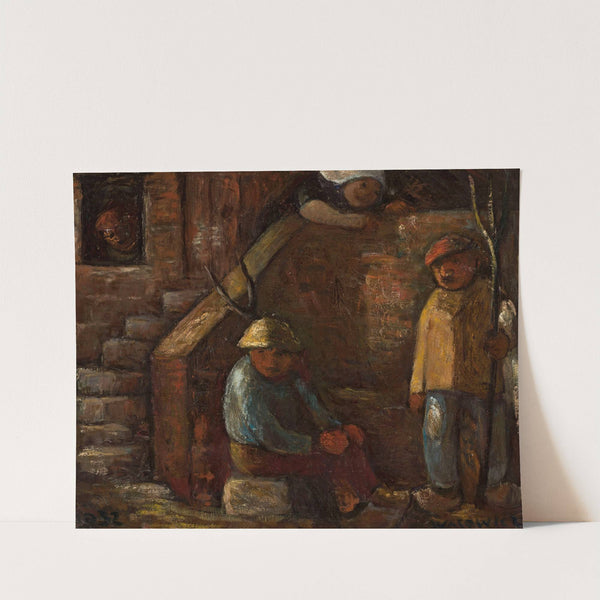 Scena przy schodach by Wacław Wąsowicz