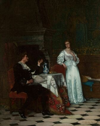 Scene by the fireplace