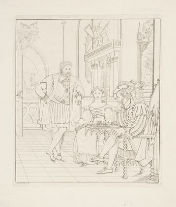 Scene fra Walter Scotts roman Slottet Pontefact