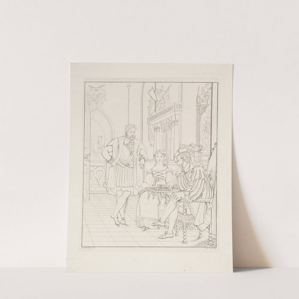 Scene fra Walter Scotts roman Slottet Pontefact by Carl Edvard Sonne