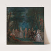 Scene in a park, with figures from the Commedia dell’Arte by Marcellus Laroon the Younger