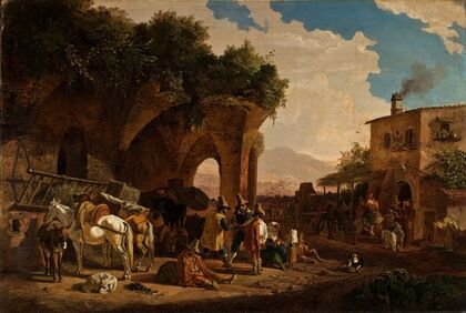 Scene In Front Of An Italian Osteria