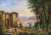 Scene in Salzburg, excursionists resting, with a view of Lueg Pass