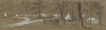 Scene in the camp of the Washington Greys. 8th N.Y.S.M.
