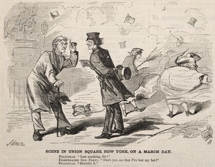 Scene in Union Square, New York, on a March Day (1860)