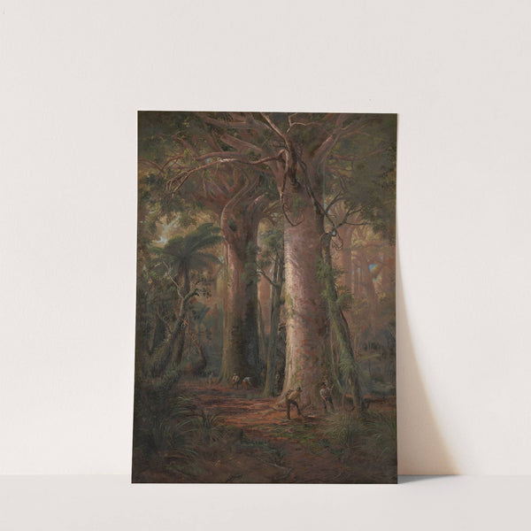 Scene of Kauri Bush, gumdiggers at work by Charles Blomfield