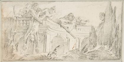 Scene of Men Disposing of Corpse in a Garden (1696–1770)