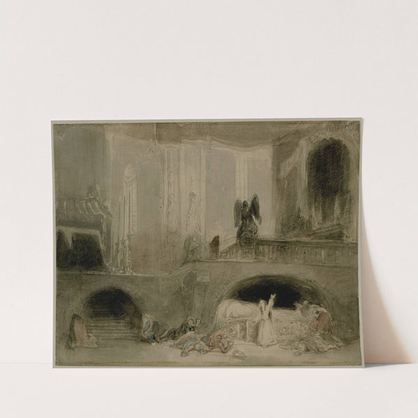 Scène uit de opera Guido et Ginevra by Johannes Bosboom