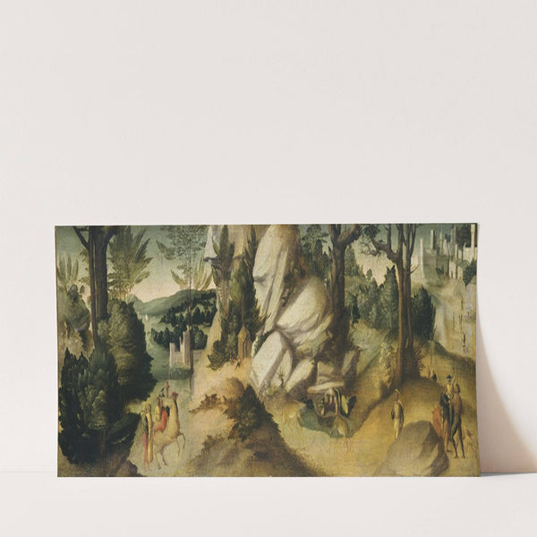 Scenes from a Legend (probably c. 1515-1520) by Giovanni Larciani (Master of the Kress Landscapes)