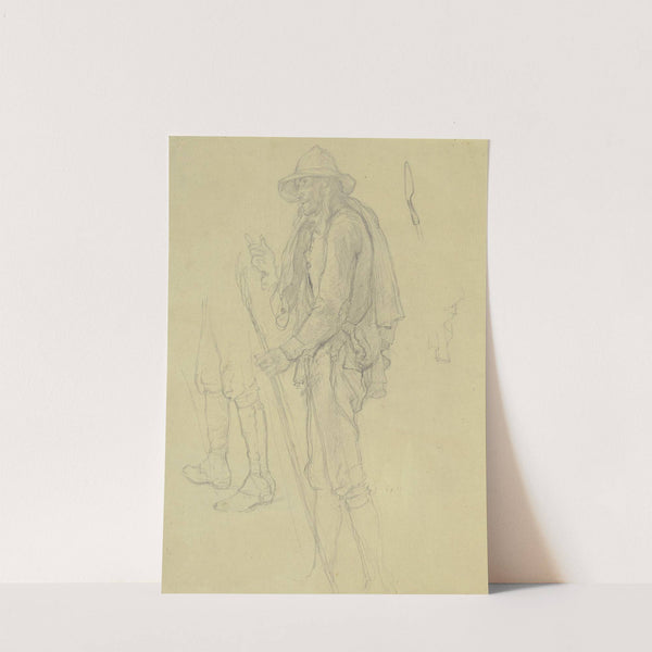 Schäfer, ganze Figur, Profil nach links by Johann Jakob Hoff