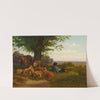 Schafhirte mit Herde bei der Mittagsrast by Gustav Ranzoni